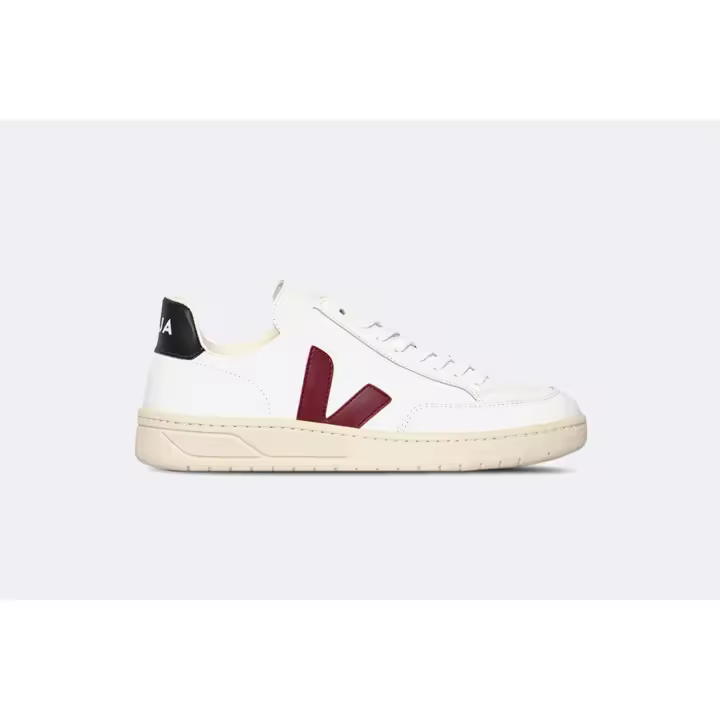 Zapatillas Mujer Veja V-12 Leather Extra-White Marsala Nautico - 1