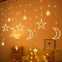 Decoración De Navidad Y Ramadán 2025 Luces De Cortina Guirnalda Estrella Luna Aid EID Mubarak 2024 Para Hogar Eventos Musulmanes Fiesta - details 19