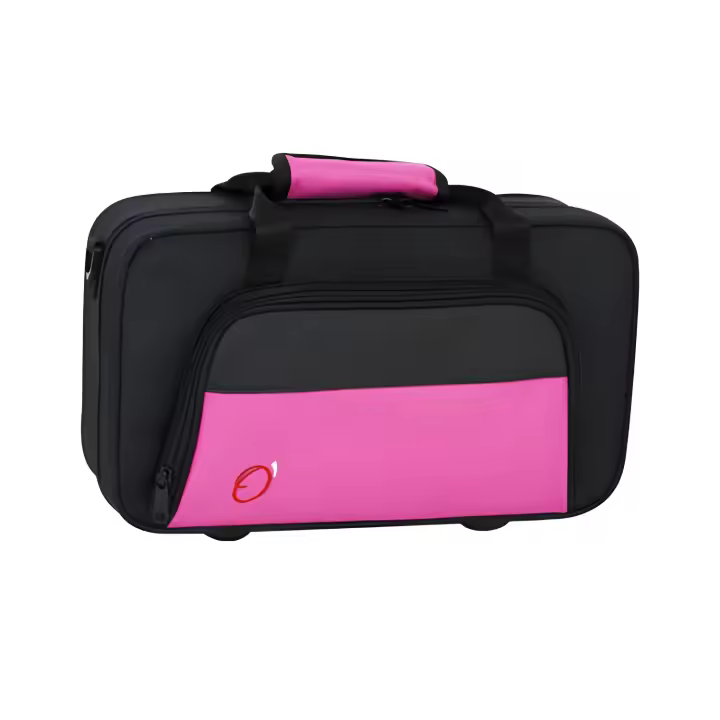 estuche clarinete rectangular med: 35x19x9 cm. ref.8410 fsh (negro y fucsia) - 1