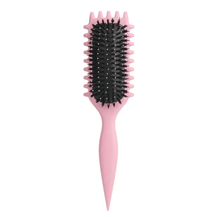 Bounce Curl Brush, Bounce Curl Defining Brush, Boar Bristle Hair Brush Styling Green - 1