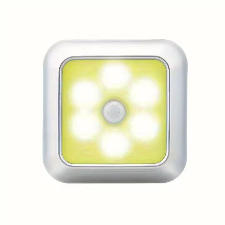6 LED Motion Sensor Night Light - Wireless, Battery-Powered Wall & Under Cabinet Lamp for Stairs, Bedroom, Hallway Decor - 1