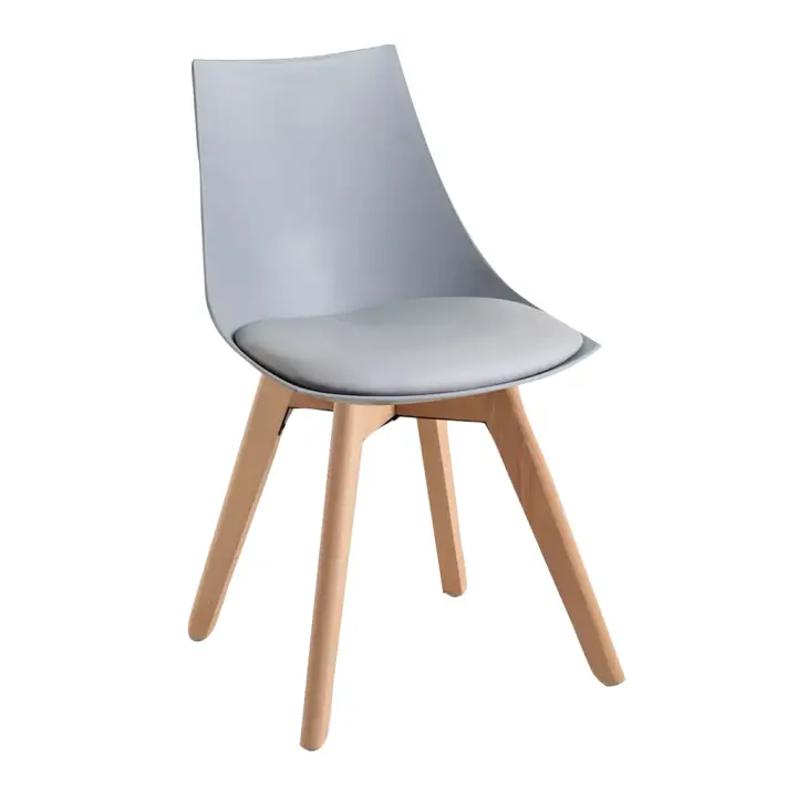 ORION91 Silla ALFA Acolchado Color Gris Patas Madera de Haya 48x55x78cm Comedor Oficina Salón Teletrabajo Cocina - SpazioLuzio - 1
