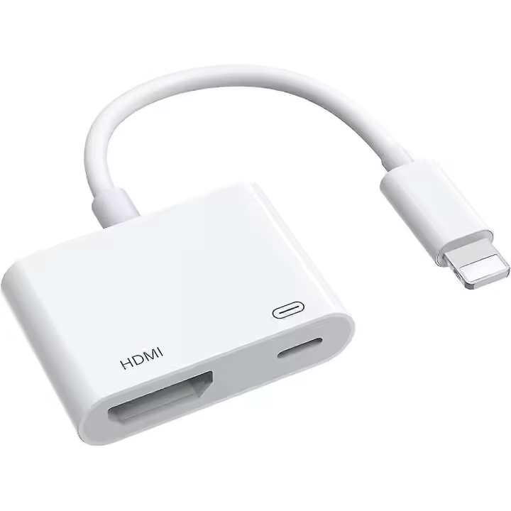 Adaptador HDMI para iPhone a TV, adaptador AV digital 1080p compatible con iPhone y iPad (debe estar enchufado) - 1