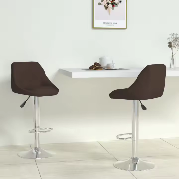vidaXL Taburetes de cocina 2 unidades cuero sintético en color Negro/Marrón/Blanco y más | cómodas modernas ergonómicas para comedor cocina salón hogar - 1