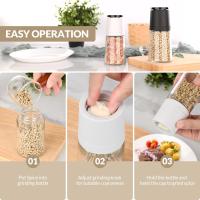 2PC Molinillos de Pimienta y Sal, juego de molinillo de especias, Pimienta y Sal con molinillo de Cerámica ajustable - details 2