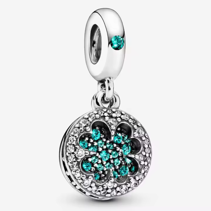 Pandora Charm de Colgante en Plata de Ley Charm Colgante de Trébol de la Suerte de 4 Hojas，Incluye Caja Original - 1
