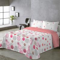 UNIFABRIC HOME TEXTIL Colcha Bouti Primavera Verano Reversible Color Coral Mod.ROCIO Cama 90 ,105,135 y 150 Ligeras y Suaves ,Incluye fundas de cojín,Termosellada No hace bolitas y fácil planchado - details 0