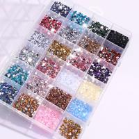 Kit De 3500 Piezas De Rhinestones De Colores Y Brillo Para Uñas Con Fondo Plano Resina Redonda Accesorios Para Decoración De Arte De Uñas DIY - details 1