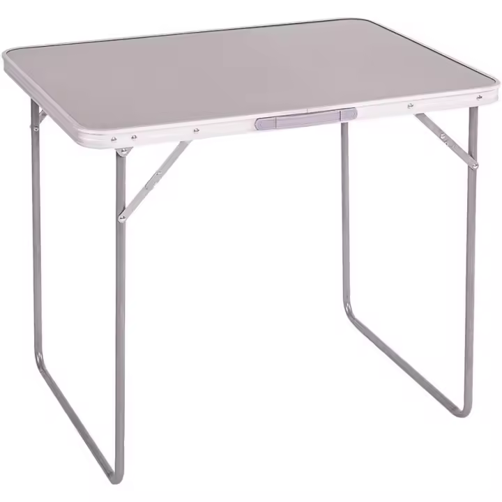 Mesa de Camping Plegable Multifuncional - Mesa Plegable en Madera MDF y Acero - Mesa Auxiliar para Jardín, Terraza, Balcón o Picnic (80x60 cm - Blanco) - 1
