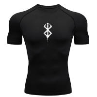 Camiseta De Compresión Para Hombre Técnica De Secado Rápido Para Gimnasio Y Correr Manga Corta Estilo Casual Con Impresión - details 3