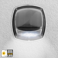 Aktive - Set 12 apliques solares LED, luz blanca 3 lm, panel solar, autonomía 8h, sensor de luz, alcance 1,5m, IP44, instalación sin cables, tornillos incluidos, ideal jardines y terrazas - details 1