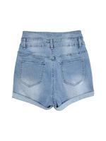 Shorts De Mezclilla De Alta Cintura Para Mujer Estilo Elegante Con Botones Versátiles Y Ajustados Para Cada Temporada - details 6