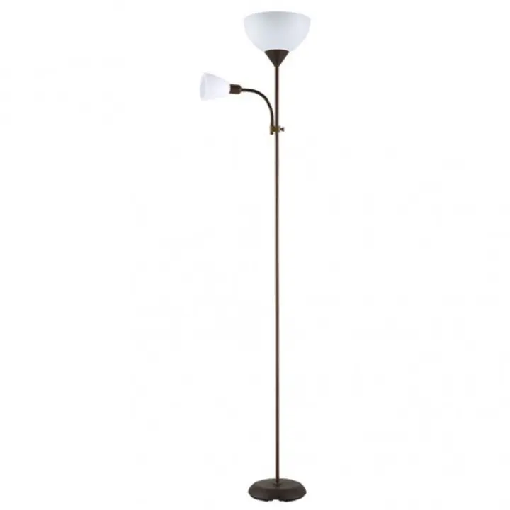 Lámpara de Pie FABRILAMP Rigel 1xe27+1xe14 Lector Marrón 180x34x25,5 Cm - Diseño Elegante - 1