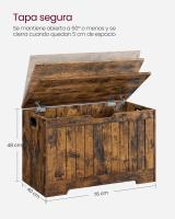 Baúl con tapa abatible, zapatero, caja para juguetes, multifunción, gran capacidad, tablero MDF, blanco, marrón - details 15