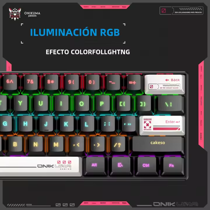 Teclado De Juego Profesional ONIKUMA Con Retroiluminación RGB 61 Teclas Teclado Mecánico Cubiertas Mate Para PC Cableado Portátil - 1