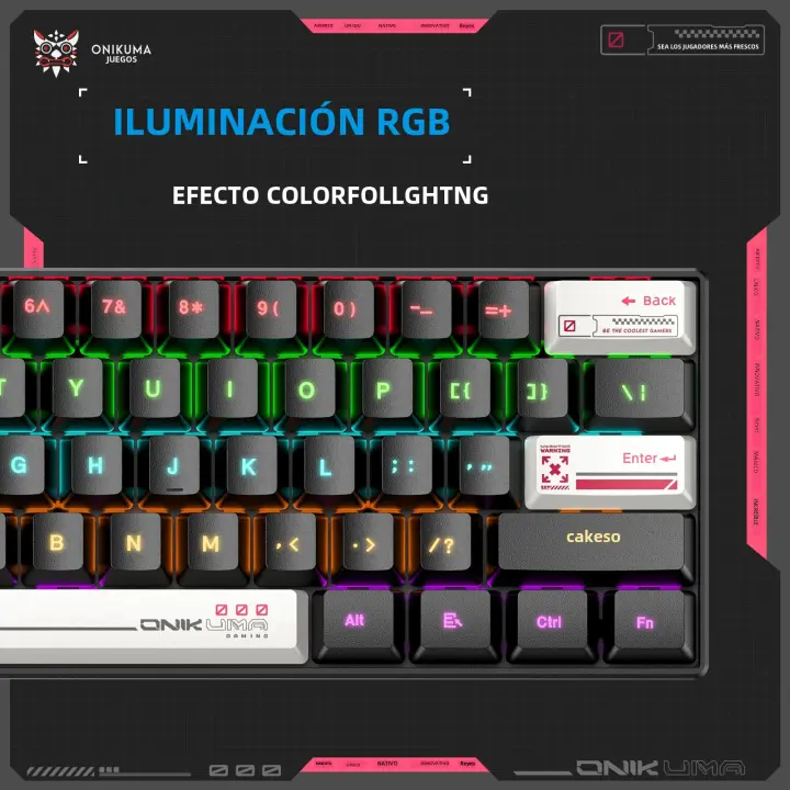 Teclado De Juego Profesional ONIKUMA Con Retroiluminación RGB 61 Teclas Teclado Mecánico Cubiertas Mate Para PC Cableado Portátil - 1
