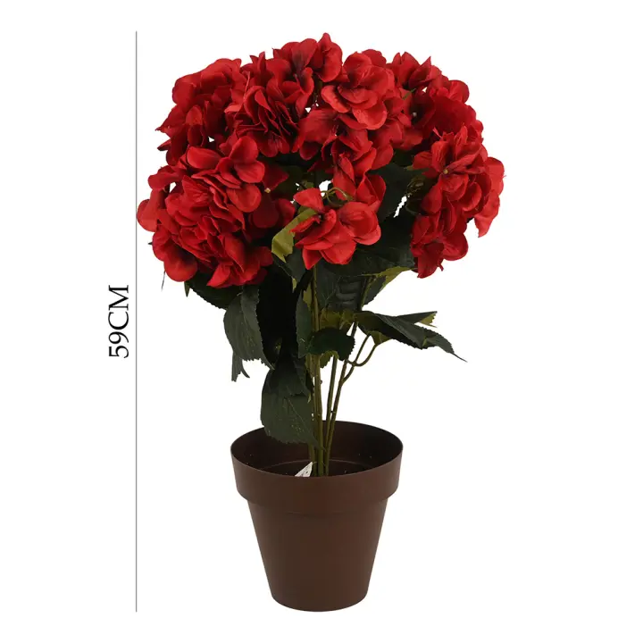 Poenia Arte Floral - Flor Hortensia Artificial Con 7 Cabezas En Maceta 59cm - REF M630809 - Decoración Duradera - 1