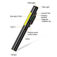 Linterna USB Recargable UV 4 En 1 (UV/LED/COB) Multifuncional Mini Con Fuente De Luz LED 4 Indicadores Y Clip De Bolígrafo - details 7