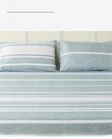 Juego De Sábanas Fitted Con Estampado Rayado De 3 Piezas - Suave Y Transpirable - Incluye 1 Sábana Fitted Y 2 Fundas Para Cojines Para Un Sueño Cómodo - details 3