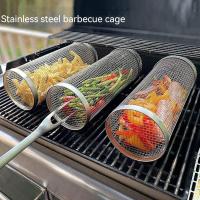 Cesta De Barbacoa De Acero Inoxidable Para Camping Al Aire Libre Y Parrilla Portátil Con Malla De Hierro Fundido Para Hornear Alimentos Fácilmente - details 5