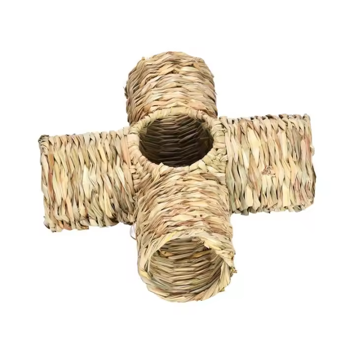 Túnel De Hierba Para Hamster Juguete De Juglaría Para Mascotas Rascacielos De Paja Duradero Para Conejos Cochinillos Ratones Chinchillas Erizos Surtido De Colores - 1