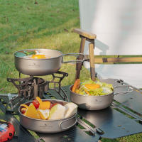 Juego De Cocina Ultraligero Boundless Voyage Para Camping Y Exteriores Tierra Platos Y Ollas De Titanio Ti2031C - details 3