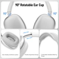 Auriculares inalámbricos Bluetooth supraurales con batería de larga duración y micrófono para fitness (plateados) - details 1