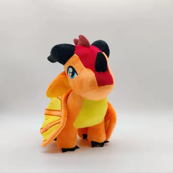 Juguete De Peluche Dragón De Fuego Suave Animal De Peluche Naranja Para Niños Y Niñas Decoración De Habitación Regalo Especial - 1