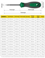 Destornillador De Fijación Magnética WYNN'S Con Destornilladores De Encabezado Plano Y Phillips S2 Acero Aluminizado Herramientas Manuales Para El Hogar Tamaños 3x75mm-6x300mm - details 1
