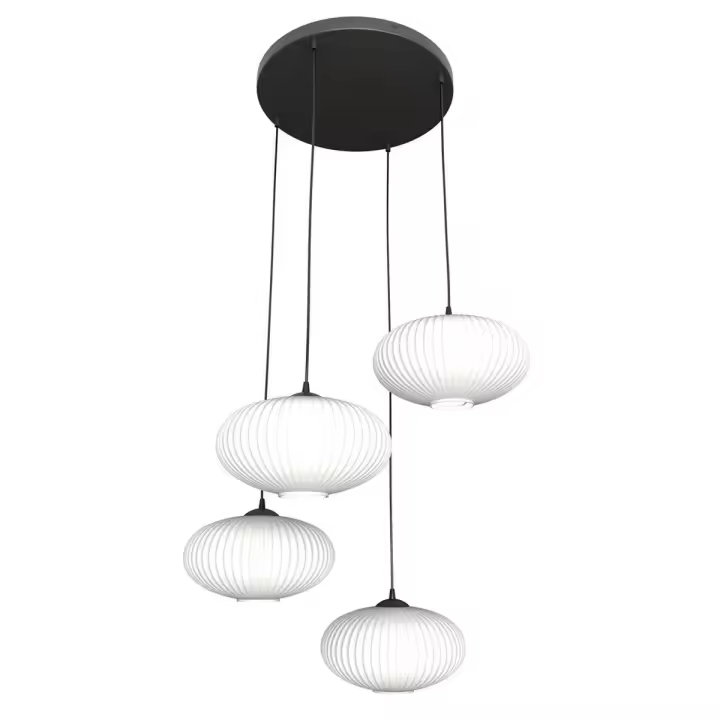Lámpara de Suspensión Coco, Metal, Negro, 200x200x200 cm - 1