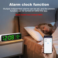 Sensor De Temperatura Y Humedad WiFi Tuya Con Alarma De Tiempo Y Espejo LED Para Decoración De Sala De Estar Pantalla De LED Material ABS - details 3