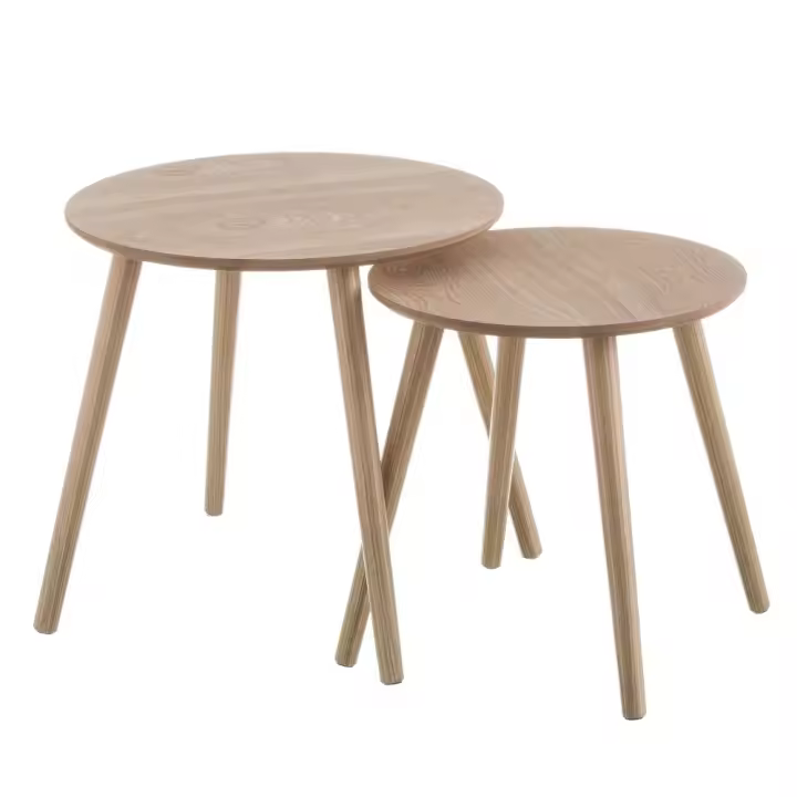 Lola Home Set de 2 mesitas nido de madera  marrones - 1