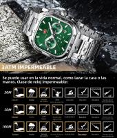 Reloj De Cuarzo Para Hombre MINI FOCUS Con Dial Cuadrado Luminoso Resistente Al Agua Y Fecha Correa De Acero Inoxidable Multifuncional Casual - details 9