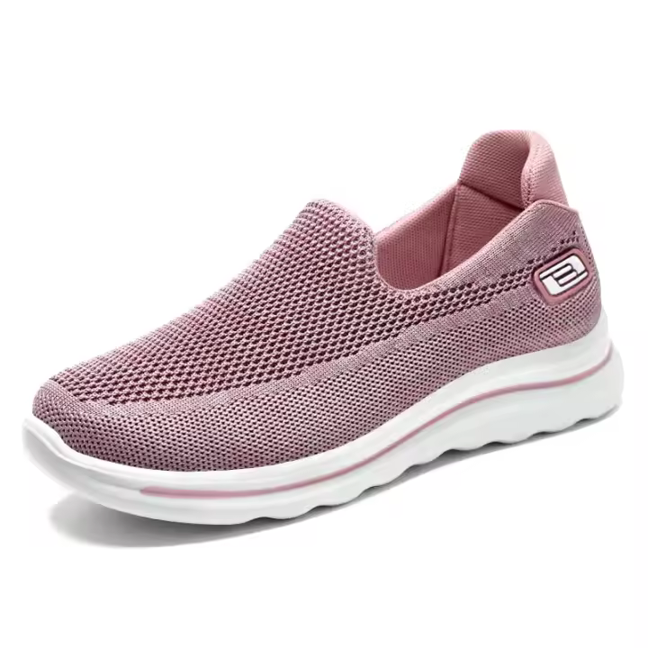 Zapatos De Deporte Casual Para Mujer Verano 2025 Ultra Ligeros Y Comodables Suela De Goma Transpirables Mesh Zapatos Planos Sin Talla - 1