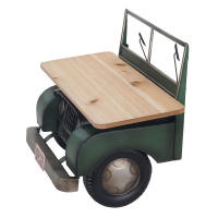CAPRILO REGALOS & DECORACIÓN Mesa Decorativa Retro de Madera y Metal "Coche Verde" . Muebles Auxiliares. Mesitas. Regalos Originales. Decoración Hogar. 45 x 28 x 36,50 cm - details 2