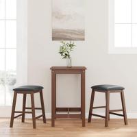 vidaXL Sillas de bar con cojines 2 uds madera maciza marrón caucho en color Marrón y claro/blanco y natural/Blanco y marrón y más | cómodas modernas ergonómicas para comedor cocina salón hogar - details 5