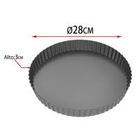 DESEOS Molde de horno rizado con base extraíble | Molde de repostería | Bandea tartas | Acero al carbono | Antiadherente | Varias medidas - details 1