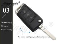 Carcasa De Llave Para Coche 3 Botones Plegable Adaptada Para VW Golf 4 5 Passat B5 B6 Polo Touran Caddy Eos Jetta Tiguan Seat Skoda Material ABS + Metal - details 5