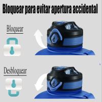 Botella de Agua Deportiva, 1.8L/63 OZ, a Prueba de Fugas, sin BPA, con Marcador de Tiempo, Reutilizable para Atletismo, Ciclismo, Gimnasio, Oficina, Viajes al Aire Libre (Degradado_Azul) - details 3