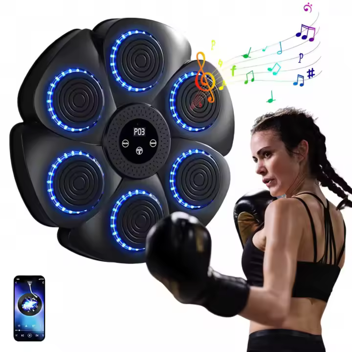 BluetoothMusic with Guantes De Boxeo, entrenador de Boxeo De Música montado en la pared para adultos y niños Equipo de Boxeo ZP - 1