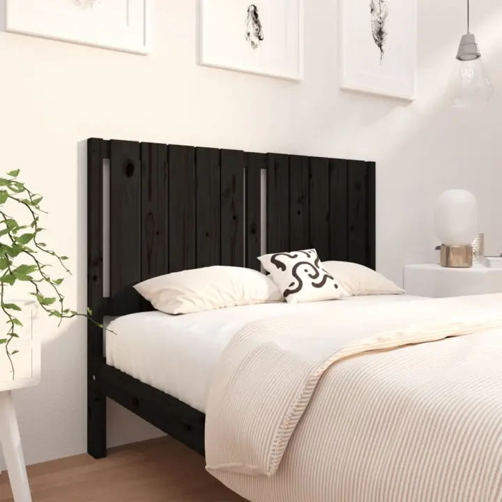 Cabecero de cama madera maciza de pino negro 125,5x4x100 cm - 1