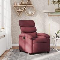 vidaXL Sillón reclinable de tela gris taupe en color Taupé/Rojo vino tinto/Marrón y más - details 1
