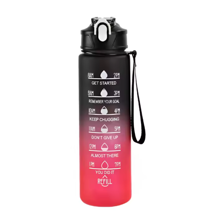 Botella Deportiva De 800ML Con Escala Y Cierre Hermético Para Viajes Y Fitness Plástico Resistente a Derrames Para Beber - 1