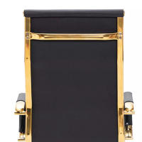 ORION91 Silla Golden Lux Respaldo Alto Piel Sintética Color Negro Estructura Dorado Mate 48x47x116cm Oficina Profesional Teletrabajo – SpazioLuzio - details 2