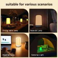 Lámpara De Noche Inteligente Con Toque Sensible RGB Recargable Para Dormitorio Lámpara De Mesa Cómoda Con Cambio De Color Apto Para App Dimmable - details 4