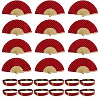 Pack 12 Abanicos Flamencos de Bambú y Tela + 12 Pulseras Bordadas | Souvenir España | Regalos Fiesta Temática, Despedida de Soltera, Feria Andaluza, Evento Flamenco - details 0