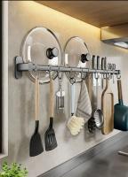 Organizador De Cocina Colgadores Para Utensilios De Cocina Soporte Para Cuchillos Y Tablas De Cortar Almacenamiento De Cubiertas De Cuchara Accesorios De No Perforar Metal - details 8