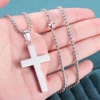 Collar de Cruz de Plata y Acero Inoxidable para Hombre,Colgante de Cruz con Cadena de 60 cm,para Hijos Día del Padre,Graduación - details 3