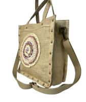 MEJORADA Bolso retro imformal para mujer.bandoleras de YUTE trenzado con cuerdas de paja，MEDIDA 27CM*27CM*10CM - details 0