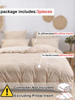 Funda De Edredón Tejida 3pcs 100% Microfibra Cama Ropa De Cama Conjunto Suave Para Todas Las Estaciones Amigable Con La Piel - details 0